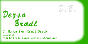 dezso bradl business card